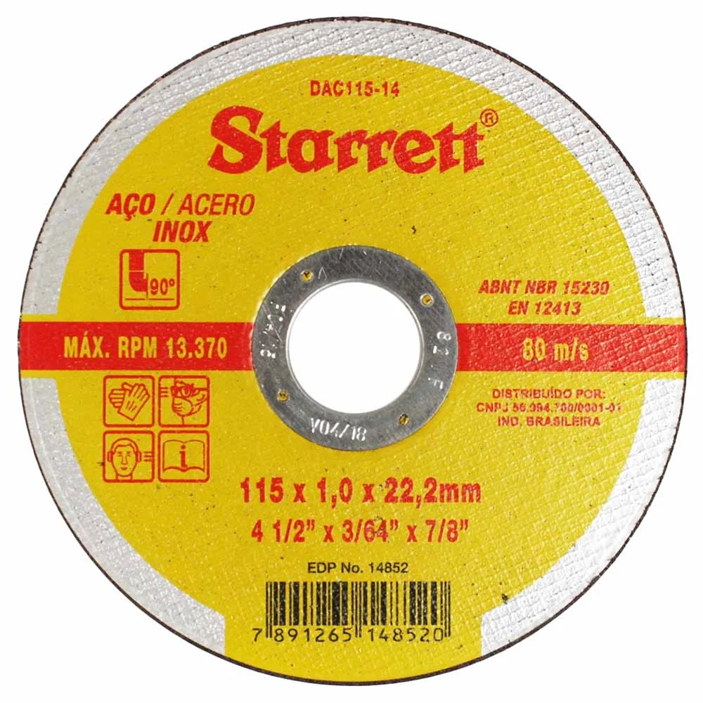 DISCO DE CORTE STARRET 4 1/2