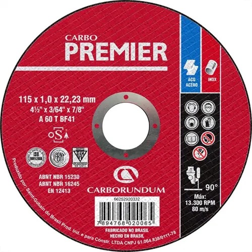 DISCO DE CORTE CARBORUNDUM PREMIER 4 1/2