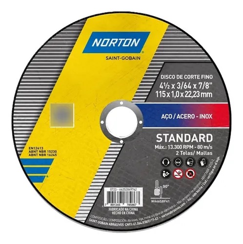 DISCO DE CORTE NORTON STANDARD 4 1/2